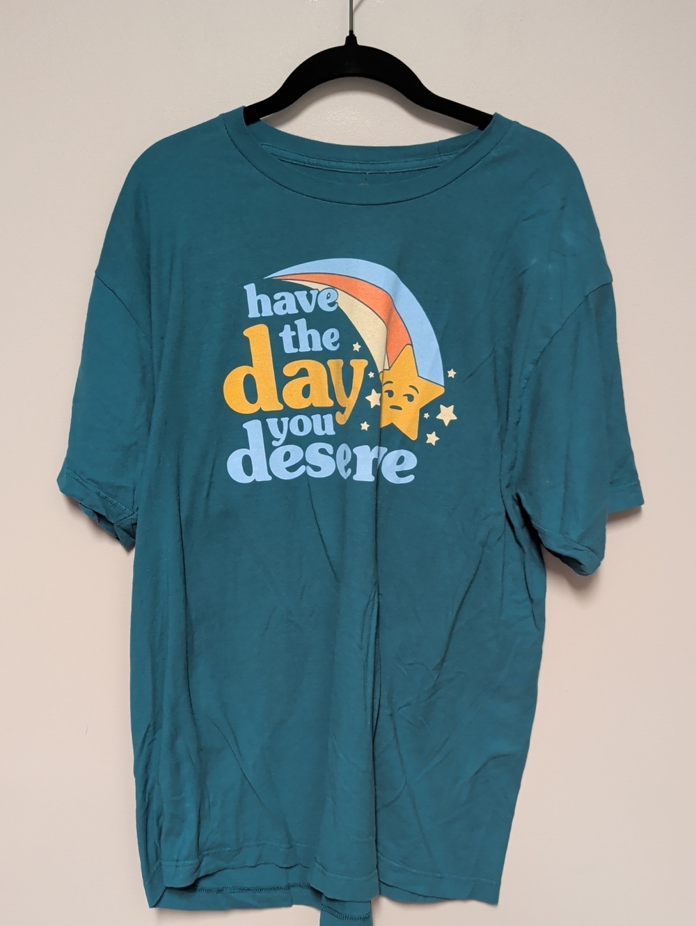 Have the Day You Deserve Teal Graphic Short Sleeve Tee